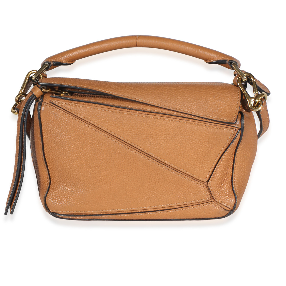 Loewe Tan Grained Calfskin Mini Puzzle Bag